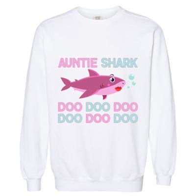 Auntie Shark Doo Doo Doo Garment-Dyed Sweatshirt