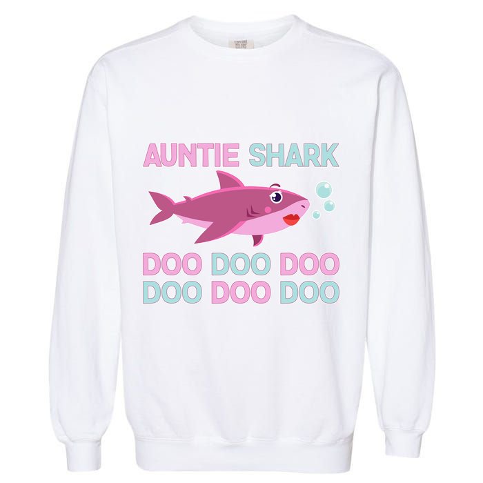 Auntie Shark Doo Doo Doo Garment-Dyed Sweatshirt