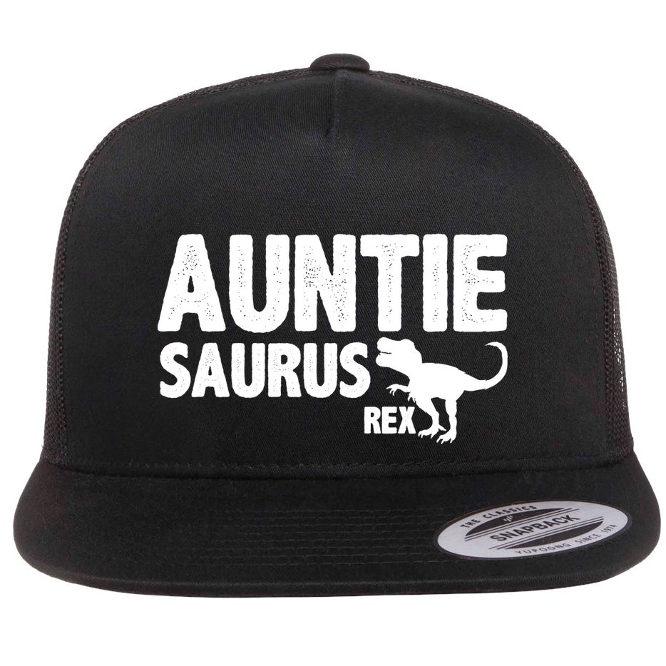 Auntiesaurus Auntie Saurus Rex Flat Bill Trucker Hat