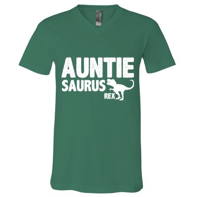 Auntiesaurus Auntie Saurus Rex V-Neck T-Shirt