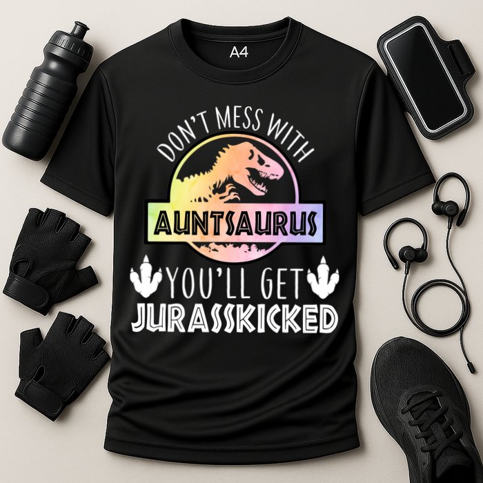 Auntsaurus Jurasskicked Cooling Performance Crew T-Shirt