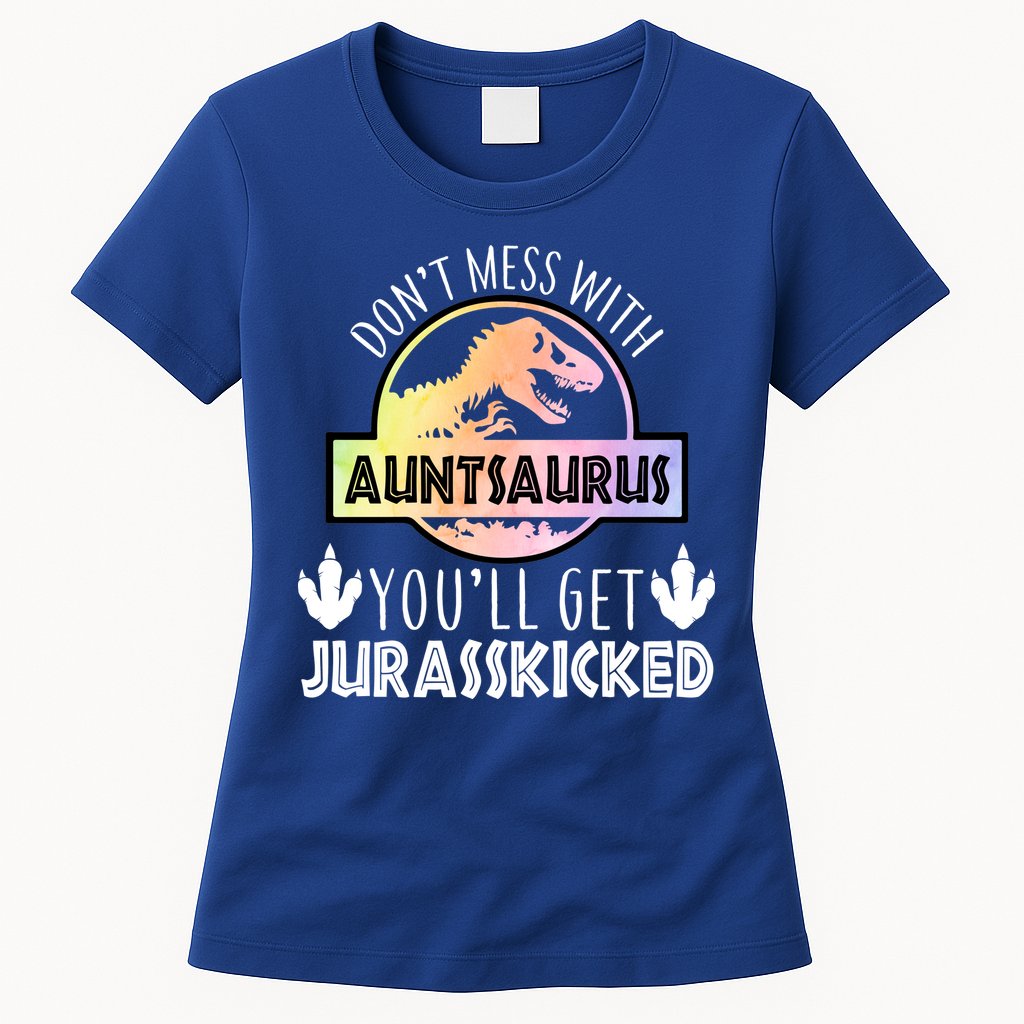 Auntsaurus Jurasskicked Womens T-Shirt