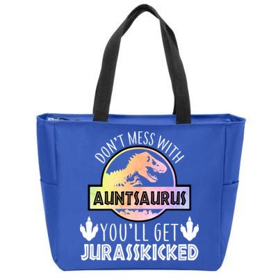 Auntsaurus Jurasskicked Zip Tote Bag