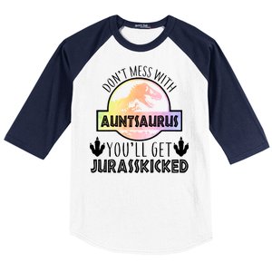 Auntsaurus Jurasskicked Baseball Sleeve Shirt