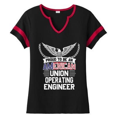 American Union Operating Engineer Pride Ladies Halftime Notch Neck Tee