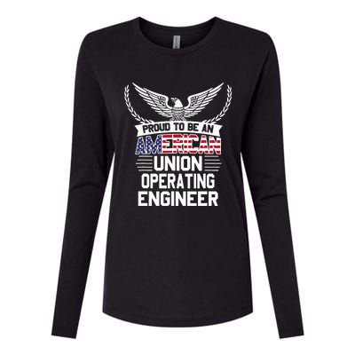 American Union Operating Engineer Pride Womens Cotton Relaxed Long Sleeve T-Shirt