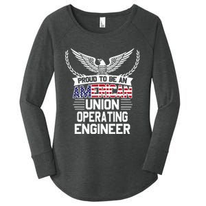 American Union Operating Engineer Pride Women's Perfect Tri Tunic Long Sleeve Shirt