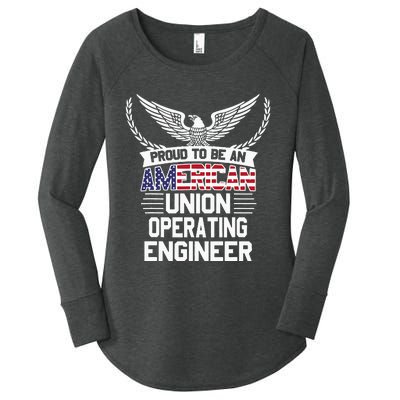 American Union Operating Engineer Pride Women's Perfect Tri Tunic Long Sleeve Shirt