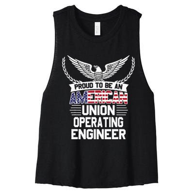 American Union Operating Engineer Pride Women's Racerback Cropped Tank