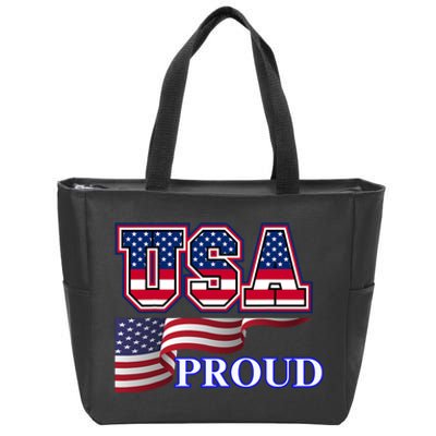 Adult Usa Proud National American Flag Pride Zip Tote Bag