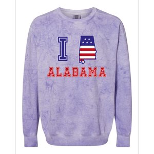 Alabama Usa Patriotic I Love Alabama Gift Colorblast Crewneck Sweatshirt