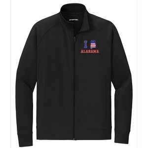 Alabama Usa Patriotic I Love Alabama Gift Stretch Full-Zip Cadet Jacket