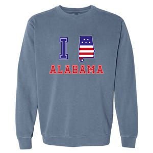 Alabama Usa Patriotic I Love Alabama Gift Garment-Dyed Sweatshirt