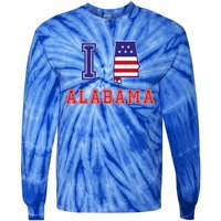 Alabama Usa Patriotic I Love Alabama Gift Tie-Dye Long Sleeve Shirt