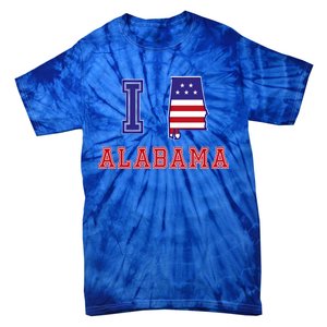 Alabama Usa Patriotic I Love Alabama Gift Tie-Dye T-Shirt