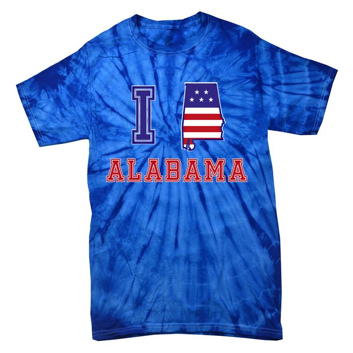 Alabama Usa Patriotic I Love Alabama Gift Tie-Dye T-Shirt