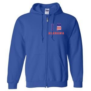 Alabama Usa Patriotic I Love Alabama Gift Full Zip Hoodie