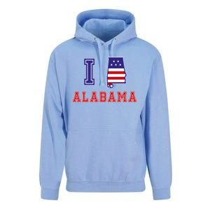 Alabama Usa Patriotic I Love Alabama Gift Unisex Surf Hoodie