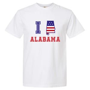 Alabama Usa Patriotic I Love Alabama Gift Garment-Dyed Heavyweight T-Shirt