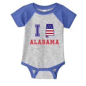 Alabama Usa Patriotic I Love Alabama Meaningful Gift Infant Baby Jersey Bodysuit