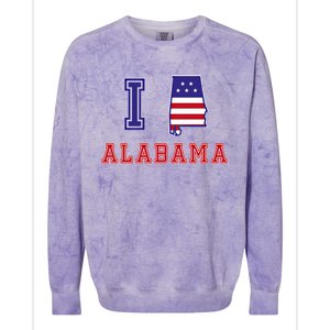 Alabama Usa Patriotic I Love Alabama Funny Gift Colorblast Crewneck Sweatshirt