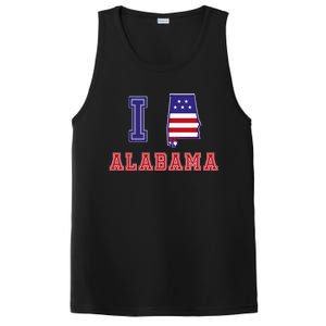 Alabama Usa Patriotic I Love Alabama Funny Gift PosiCharge Competitor Tank