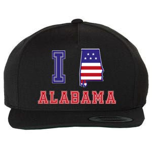 Alabama Usa Patriotic I Love Alabama Funny Gift Wool Snapback Cap