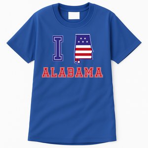 Alabama Usa Patriotic I Love Alabama Funny Gift Tall T-Shirt