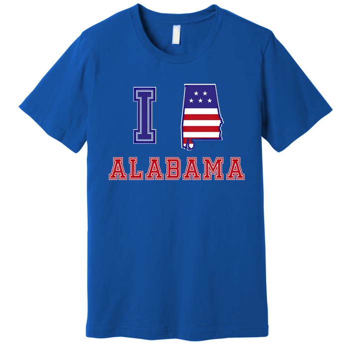 Alabama Usa Patriotic I Love Alabama Funny Gift Premium T-Shirt