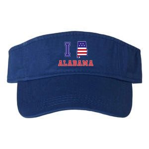 Alabama Usa Patriotic I Love Alabama Funny Gift Valucap Bio-Washed Visor