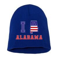 Alabama Usa Patriotic I Love Alabama Funny Gift Short Acrylic Beanie