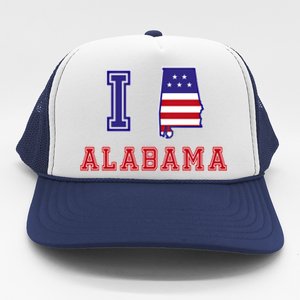 Alabama Usa Patriotic I Love Alabama Funny Gift Trucker Hat