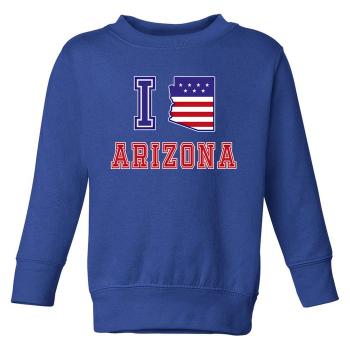 Arizona Usa Patriotic Usa Flag I Love Arizona Gift Toddler Sweatshirt