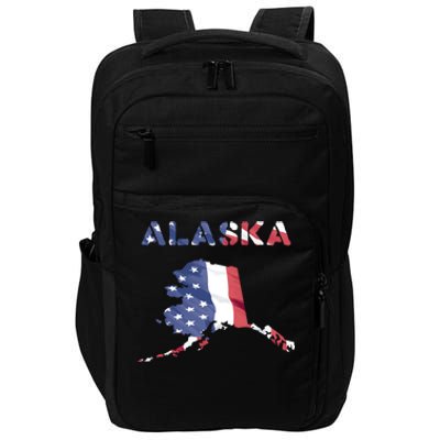 Alaska Usa Proud United States America Patriot Flag Us Gold Great Gift Impact Tech Backpack