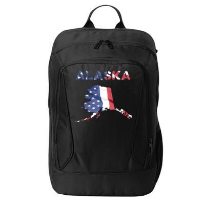 Alaska Usa Proud United States America Patriot Flag Us Gold Gift City Backpack