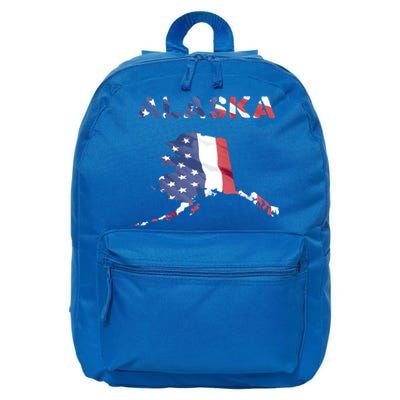 Alaska Usa Proud United States America Patriot Flag Us Gold Gift 16 in Basic Backpack