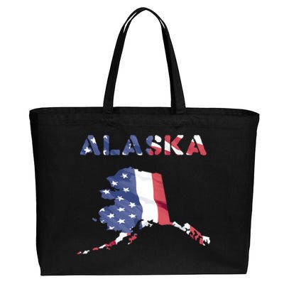 Alaska Usa Proud United States America Patriot Flag Us Gold Gift Cotton Canvas Jumbo Tote