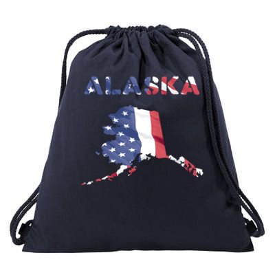 Alaska Usa Proud United States America Patriot Flag Us Gold Gift Drawstring Bag