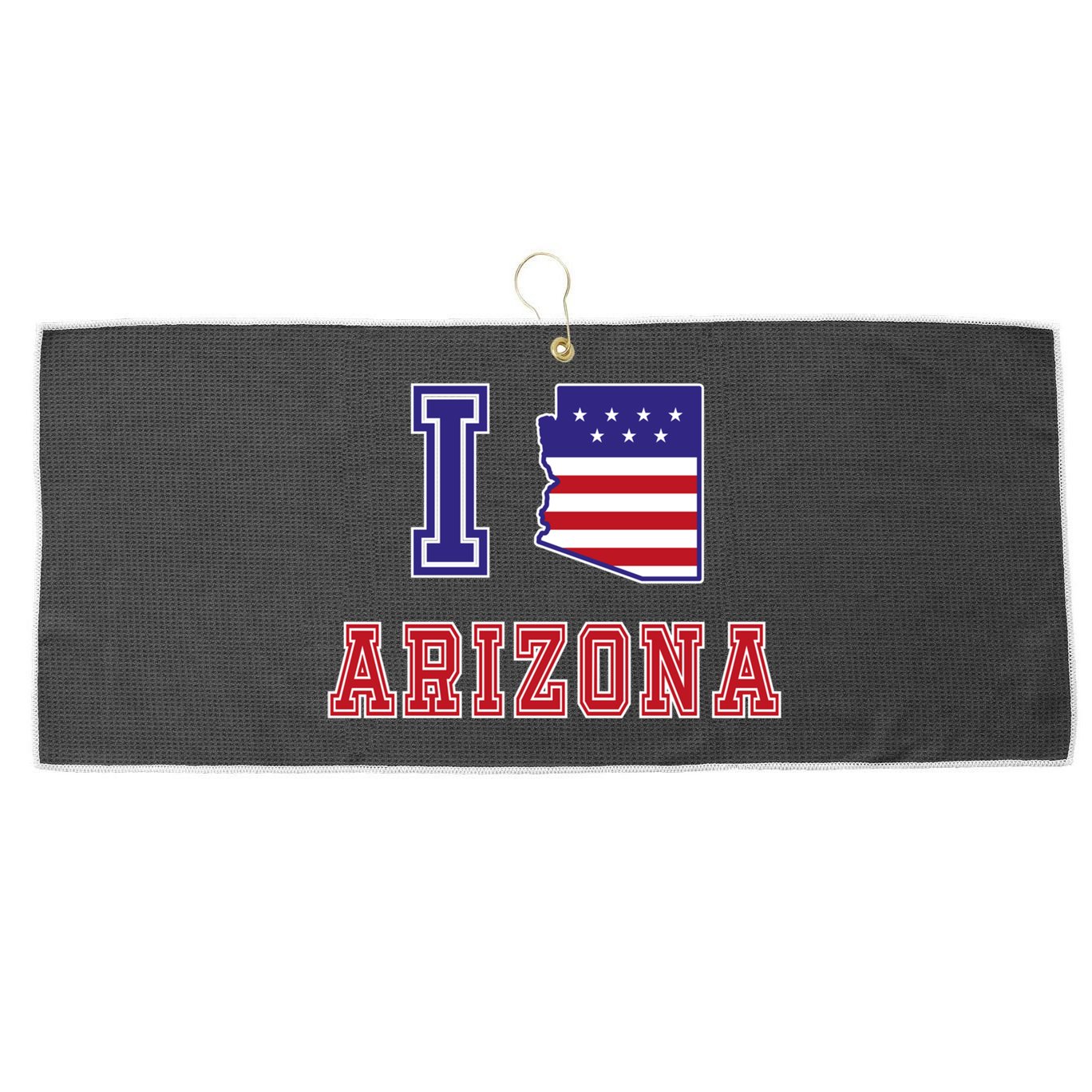 Arizona Usa Patriotic Usa Flag I Love Arizona Meaningful Gift Large Microfiber Waffle Golf Towel