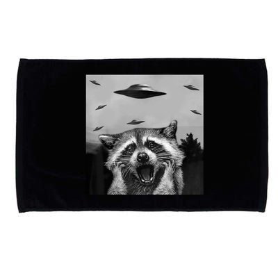 Alien Ufo Raccoon Microfiber Hand Towel