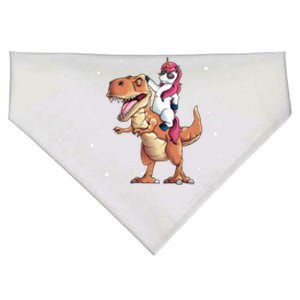 Awesome Unicorn Riding Trex Dinosaur Rawr Magical Gift USA-Made Doggie Bandana