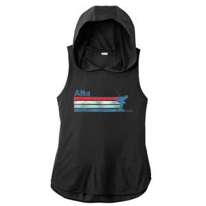 Alta Utah Retro Ski Ladies PosiCharge Tri-Blend Wicking Draft Hoodie Tank