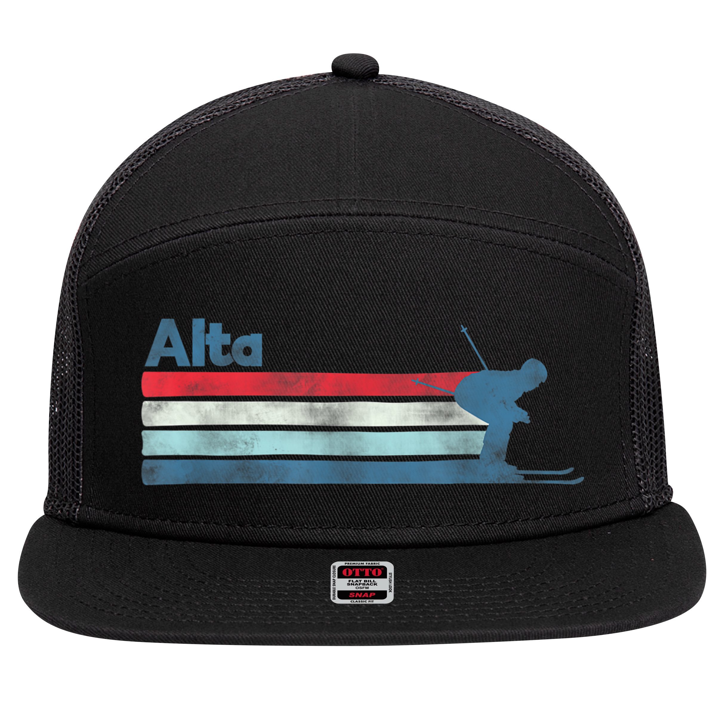 Alta Utah Retro Ski 7 Panel Mesh Trucker Snapback Hat