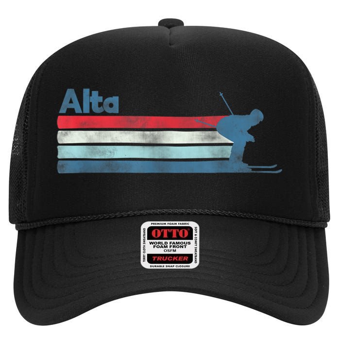 Alta Utah Retro Ski High Crown Mesh Back Trucker Hat