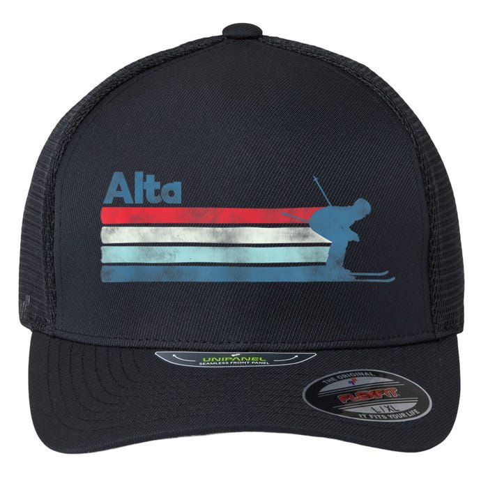 Alta Utah Retro Ski Flexfit Unipanel Trucker Cap