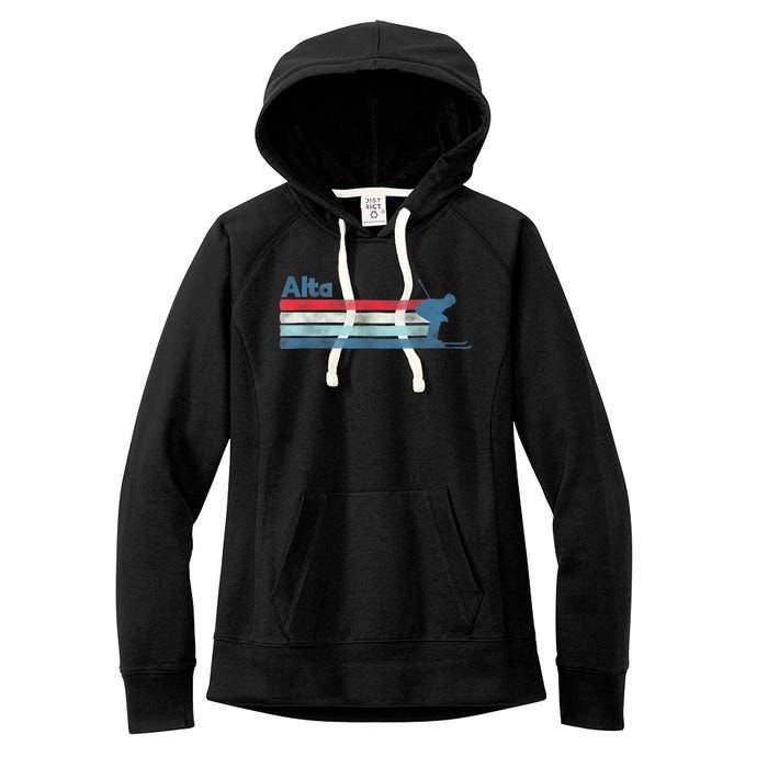 Alta Utah Retro Ski Women's Fleece Hoodie