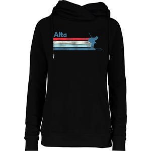 Alta Utah Retro Ski Womens Funnel Neck Pullover Hood