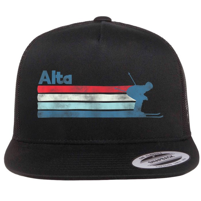 Alta Utah Retro Ski Flat Bill Trucker Hat