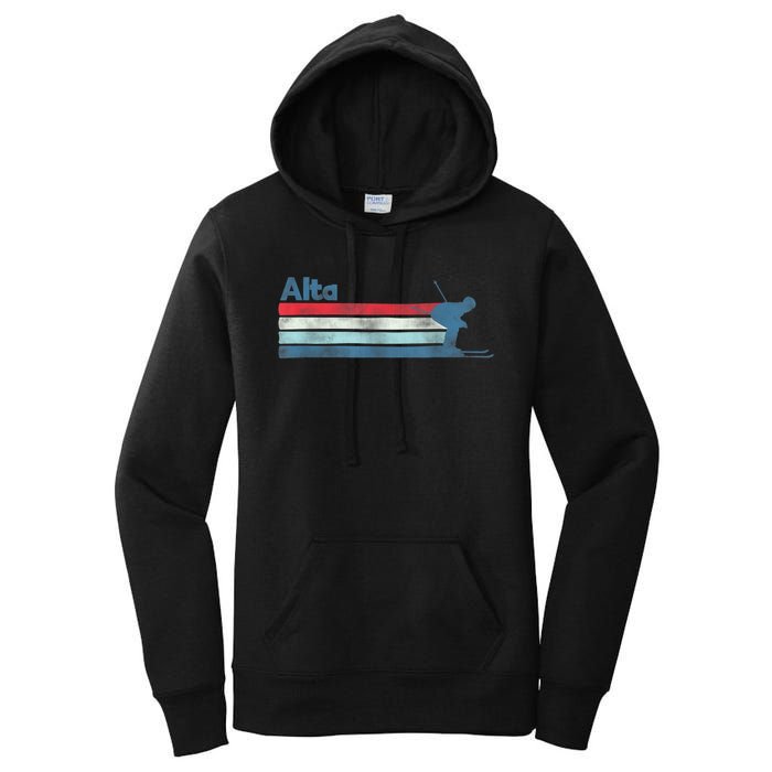 Alta Utah Retro Ski Women's Pullover Hoodie