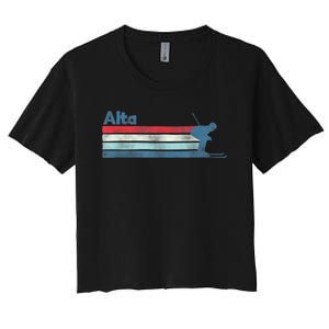 Alta Utah Retro Ski Women's Crop Top Tee